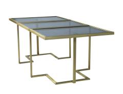 Carrocel Custom Modern Brass Glass Expandable Table - 1997702