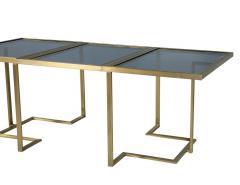 Carrocel Custom Modern Brass Glass Expandable Table - 1997703