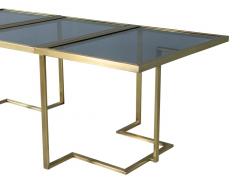 Carrocel Custom Modern Brass Glass Expandable Table - 1997704