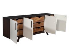 Carrocel Interiors Custom Modern Brass and Walnut Sideboard by Carrocel - 1526472