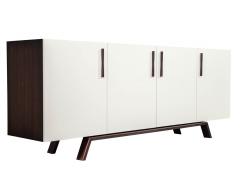 Carrocel Interiors Custom Modern Brass and Walnut Sideboard by Carrocel - 1526480