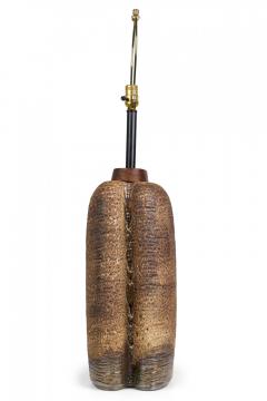 Carstens Keramik Carstens Mid Century West German Ceramic Lava Glazed Brown Table Lamp - 4162920