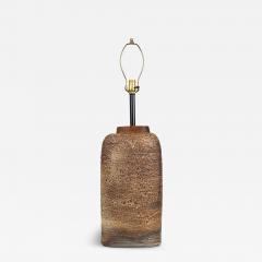 Carstens Keramik Carstens Mid Century West German Ceramic Lava Glazed Brown Table Lamp - 4178451