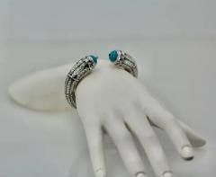 Cartier High Jewelry Diamond Turquoise Bracelet Deco Inspired 12 73 Carat - 3461949