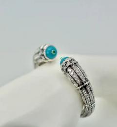 Cartier High Jewelry Diamond Turquoise Bracelet Deco Inspired 12 73 Carat - 3461974