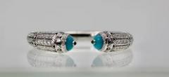 Cartier High Jewelry Diamond Turquoise Bracelet Deco Inspired 12 73 Carat - 3462061