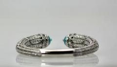 Cartier High Jewelry Diamond Turquoise Bracelet Deco Inspired 12 73 Carat - 3462105