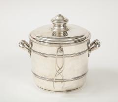 Cartier Sterling Silver Art Deco Ice Bucket with Ice Tongs and Original Box - 1173958