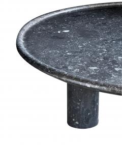 Carved Belgian Bluestone Round Tripod Coffee Table with Dish Top Customizable - 4081905