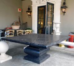 Carved Belgian Bluestone Square Dining Center Table with Baluster form Base - 3476758