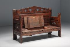 Carved Bench With Storing Space 19th Century - 2664651