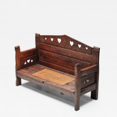 Carved Bench With Storing Space 19th Century - 2669422