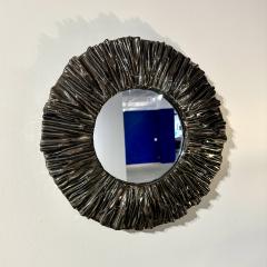 Carved Black Chrome Ceramic Frame Mirror by Aram C  - 4572302
