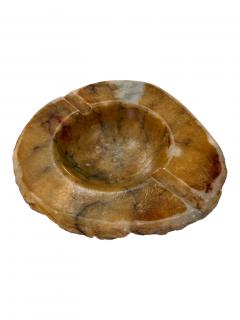 Carved Brown Marble Ashtray - 4727760
