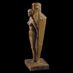 Carved Figurative Vase with Nude Woman for a Mens Club  - 316972