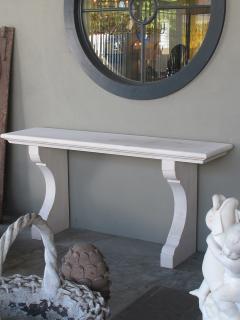 Carved French Limestone Indoor Outdoor Wall Console Table - 1081885