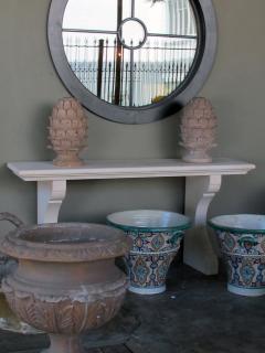 Carved French Limestone Indoor Outdoor Wall Console Table - 1081886
