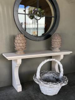 Carved French Limestone Indoor Outdoor Wall Console Table - 1081890