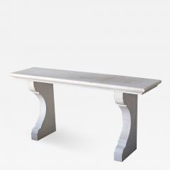 Carved French Limestone Indoor Outdoor Wall Console Table - 1082425