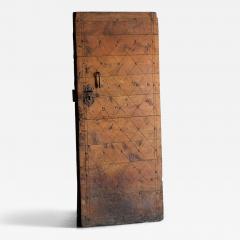 Carved Geometric Vernacular Pine Door Hautes Alpes France 19th Century - 4759897