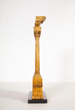 Carved Giallo Antico Grand Tour Model of the Temple of Castor and Pollux - 1889831