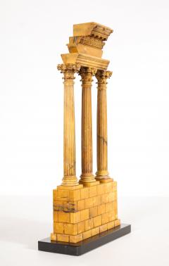 Carved Giallo Antico Grand Tour Model of the Temple of Castor and Pollux - 1889832