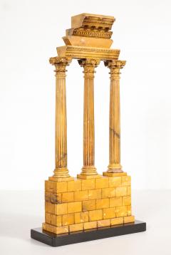 Carved Giallo Antico Grand Tour Model of the Temple of Castor and Pollux - 1889833