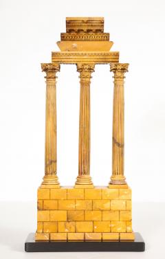 Carved Giallo Antico Grand Tour Model of the Temple of Castor and Pollux - 1889834