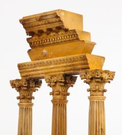 Carved Giallo Antico Grand Tour Model of the Temple of Castor and Pollux - 1889837