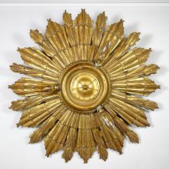 Carved Gilt Wood Church Sunburst Light Circa 1920 - 3042285