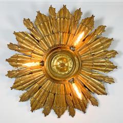 Carved Gilt Wood Church Sunburst Light Circa 1920 - 3042289