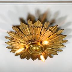 Carved Gilt Wood Church Sunburst Light Circa 1920 - 3042293