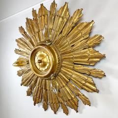 Carved Gilt Wood Church Sunburst Light Circa 1920 - 3042294