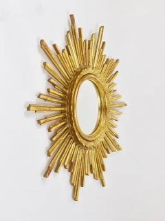 Carved Gilt Wood Sunburst Starburst Wall Mirror Hollywood Regency France 1960 - 4062958