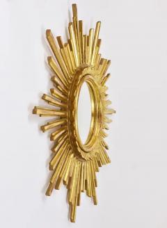Carved Gilt Wood Sunburst Starburst Wall Mirror Hollywood Regency France 1960 - 4062960