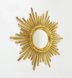 Carved Gilt Wood Sunburst Starburst Wall Mirror Hollywood Regency France 1960 - 4062965