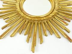 Carved Gilt Wood Sunburst Starburst Wall Mirror Hollywood Regency France 1960 - 4063006