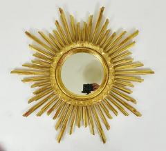 Carved Gilt Wood Sunburst Starburst Wall Mirror Hollywood Regency France 1960 - 4063007