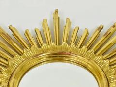 Carved Gilt Wood Sunburst Starburst Wall Mirror Hollywood Regency France 1960 - 4063027