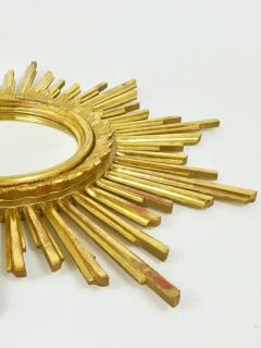 Carved Gilt Wood Sunburst Starburst Wall Mirror Hollywood Regency France 1960 - 4063028