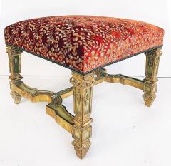 Carved Giltwood Ottomans Benches Embroidered Seats Nailheads Pair Louis XIV - 4577737