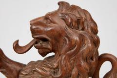 Carved Limewood Lion Rampant - 4331802