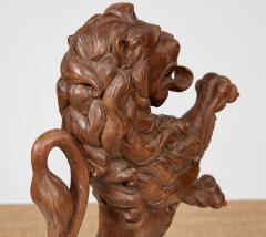 Carved Limewood Lion Rampant - 4331803