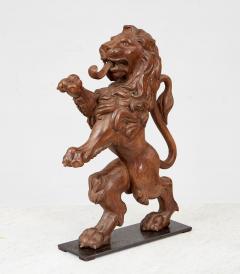 Carved Limewood Lion Rampant - 4331805