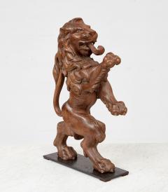Carved Limewood Lion Rampant - 4331807