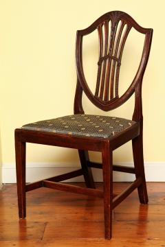 Carved Mahogany Hepplewhite Period Shield Back Side Chairs - 3937142
