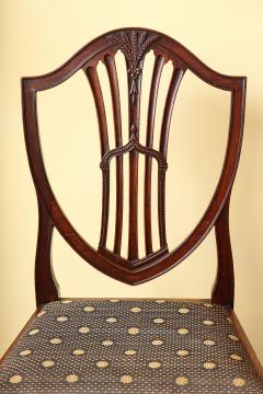 Carved Mahogany Hepplewhite Period Shield Back Side Chairs - 3937143