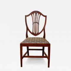 Carved Mahogany Hepplewhite Period Shield Back Side Chairs - 4110329