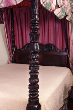 Carved Mahogany Tester Bed in the Style of Anthony Quervelle - 37582