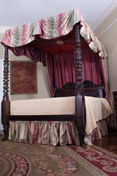 Carved Mahogany Tester Bed in the Style of Anthony Quervelle - 37620